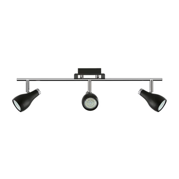 Kinga LED mennyezeti lámpa, fekete/króm, 3xGU10