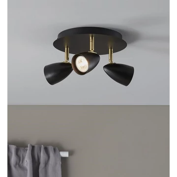 MARKSLÖJD CIRO Ceiling 3L fekete/sárgaréz