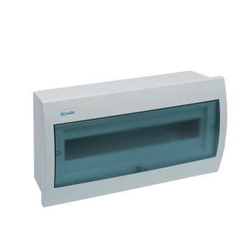 Műanyag falon kívüli elosztódoboz 12 modul kék ajtó