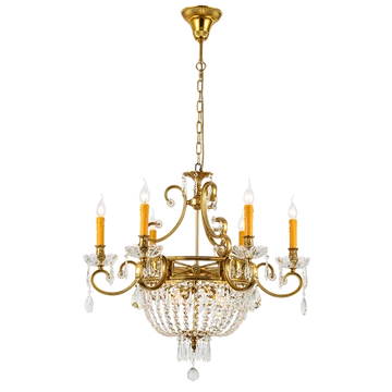 GEORGE csilár 9xE14 kristály/sárgaréz