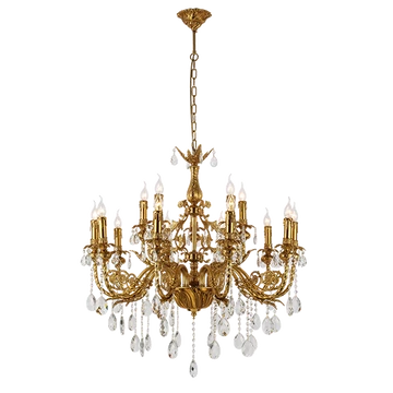 HERALD  csillár 15xE14 sárgaréz/kristály