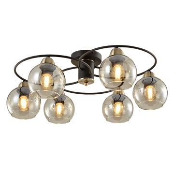 Jay csillár matt fekete/bronz 6xE27