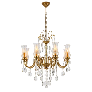 RICHARD 8xE14 sárgaréz/kristály