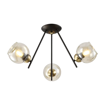 Rick csillár 3xE27 matt fekete, bronz