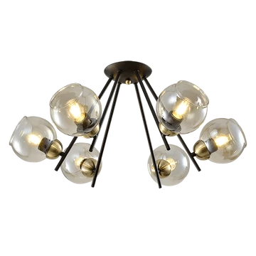 Rick csillár 6xE27 matt fekete, bronz