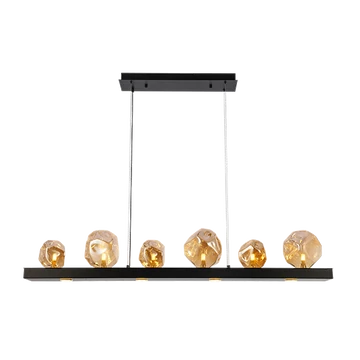 ROCK csillár 6xG9 fekete/borostyán