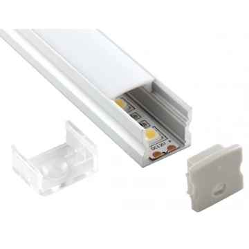 LEDmaster Felületre szerelhető aluprofil, mély, opál fedéllel, 2 méteres szál