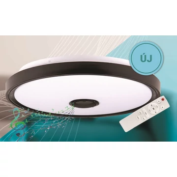 Cosmo 48 W-os, fekete RGBW LED távirányítós mennyezeti lámpa