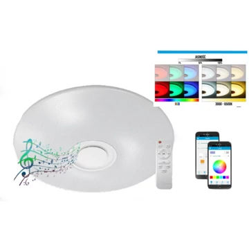 Porto LED távirányítós mennyezeti lámpa 48 W-os fehér