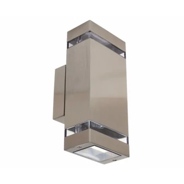 Strühm Gardenya 255x110 mm matt króm szögletes oldalfali lámpa, GU10-es foglalattal