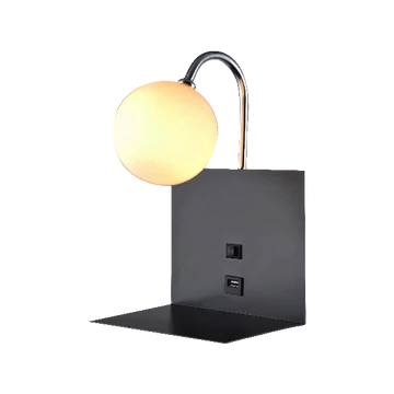 BETTY fali lámpa 1xG9 USB csatlakozóval, fekete
