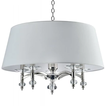 Verona-COS Cosmolight csillár lámpa 5x E14 nikkel, kristály, fehér