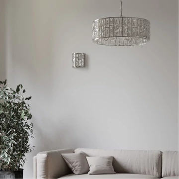 Kyivii Cosmolight függeszték lámpa kerek 6x E14 króm, kristály