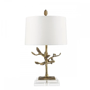 Audubon Elstead asztali lámpa antikolt arany, átlátzsó, krém szín