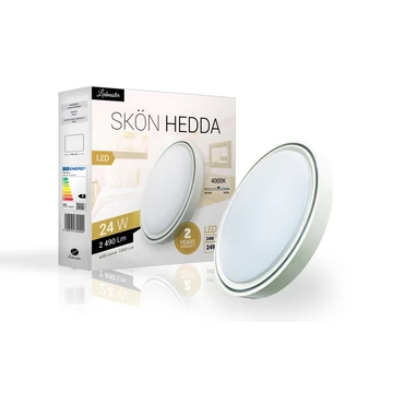 Skön Hedda 24 W-os ø400 mm kerek natúr fehér, fehér színű mennyezeti lámpa, IP20