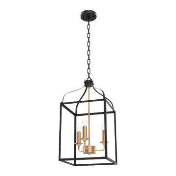 Izabel függeszték 3xE27 matt fekete/arany