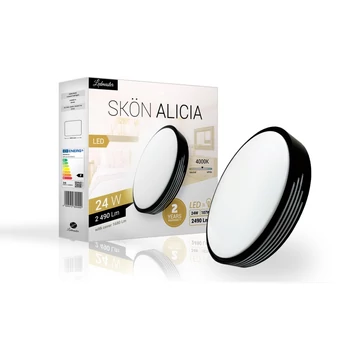 Skön Alicia 24 W-os fekete színű mennyezeti lámpa, IP20-as védettségű