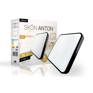 Skön Anton 36 W-os fekete színű mennyezeti lámpa, IP20-as védettségű