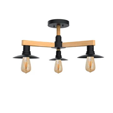 PHIL csillár 3xE27 fekete+fa