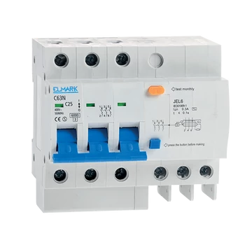 KOMBINÁLT ELEKTRONIKUS ÁRAMVÉDŐ KAPCSOLÓ JEL6 C40 3P 40A/30MA