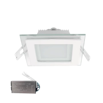 LED PANEL ÜVEG SZÖGLETES 6W 4000K+INVERTERREL