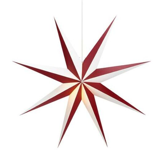 ALVA 75 Csillag formájú  papír dekoráció (piros/fehér) -MARKSLÖJD Karácsonyi Lámpadísz 