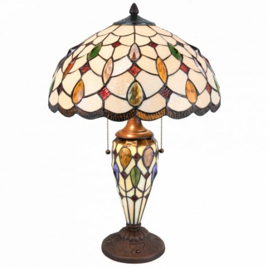 Filamentled Etal Tiffany asztali lámpa 