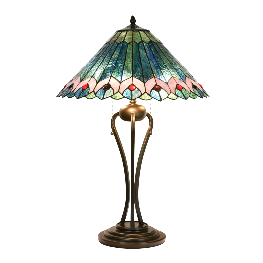 Filamentled Kyre, Tiffany asztali lámpa - 73 cm