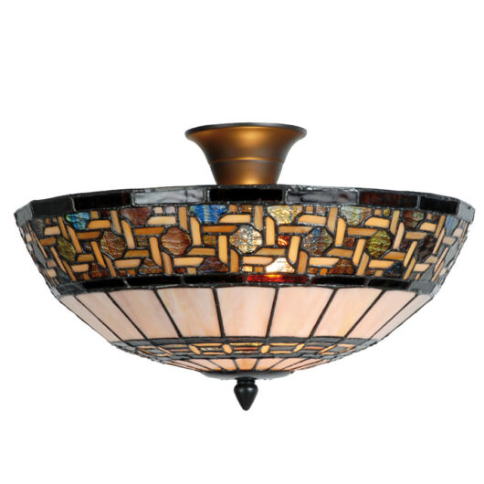 Filamentled Stretford Tiffany mennyezeti lámpa