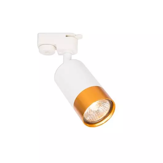MasterLED Klemens fehér/arany színű sínre szerelhető lámpa, GU10-es foglalattal
