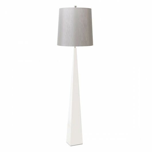Ascent Elstead álló lámpa 181cm fehér, világosszürke, szatén nikkel