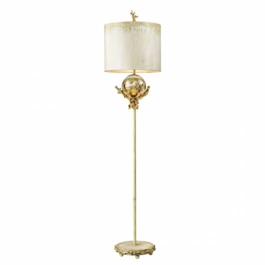 Trellis Elstead álló lámpa 161cm kapcsoló kézzel festett 1x E27 antik, antikolt arany