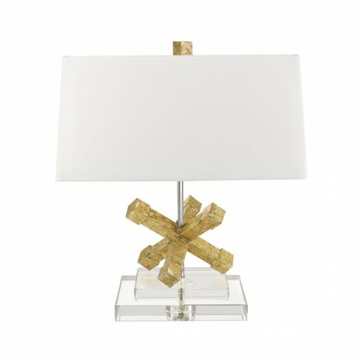 Jackson-EL Elstead asztali lámpa kézzel festett antikolt arany, átlátszó, fehér