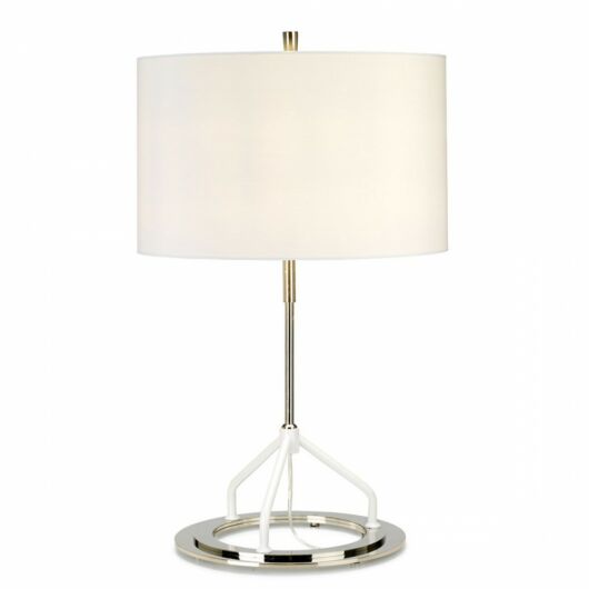 Vicenza-EL Elstead asztali lámpa szatén nikkel, fehér