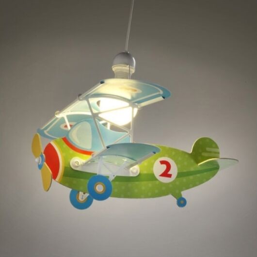 Dalber gyereklámpa - 'Baby Plane' zöld függeszték