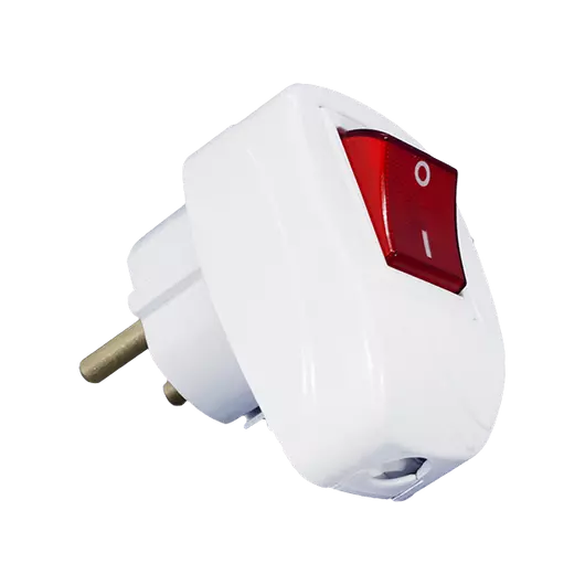 ELMARK PLUG WITH SWITCH 16А 2Р+Е LIGHTED WHITE
