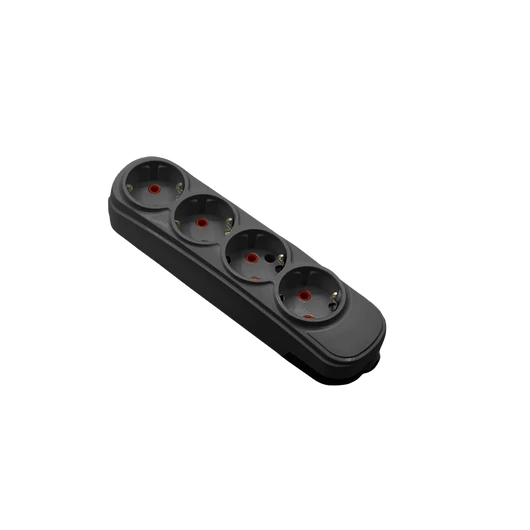 FOURFOLD MULTISOCKET HF 16A, BLACK