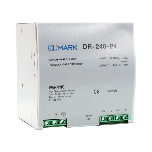 DR-240-24 POWER SUPPLY 24V OUTPUT VOLTAGE 240W