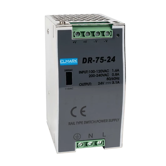 DR-75-12 BEMENETI 12V KIMENETI FESZÜLTSÉG