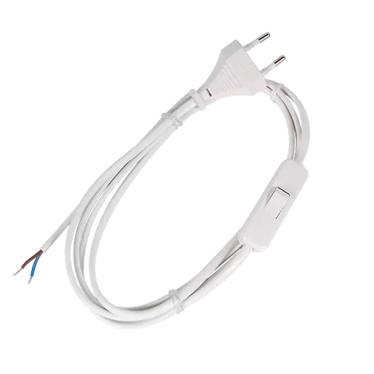 POWER CABLE H03VV-F 2G0,50MM? WITH SWITCH 3M WHITE
