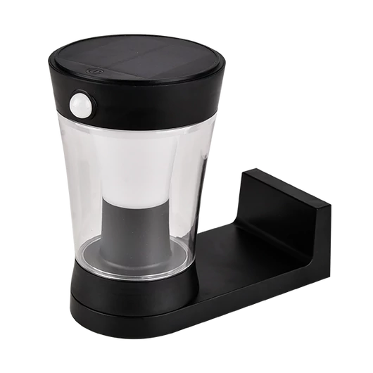 SOLAR WALL LAMP 3W IP54 WITH SENSOR, BLACK