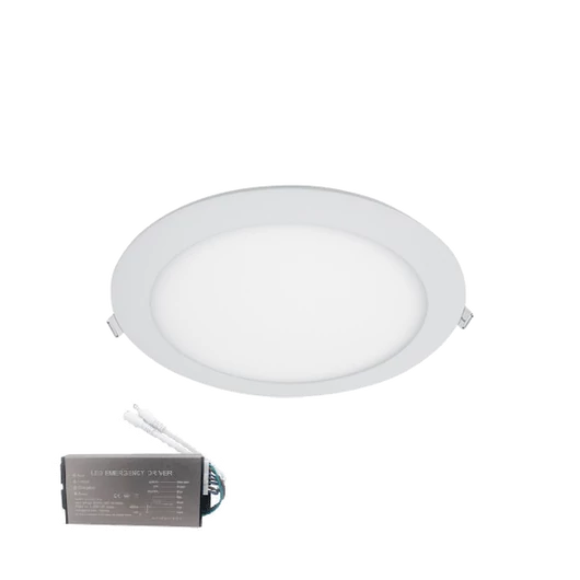 VÍZÁLLÓ LED PANEL KEREK 18W 6500K IP44+SÜRGŐSSÉGI KÉSZLETTEL