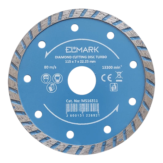 TURBO GYÉMÁNT VÁGÓKORONG, TÉGLA, KŐ ÉS BETON 125Х22.2mm