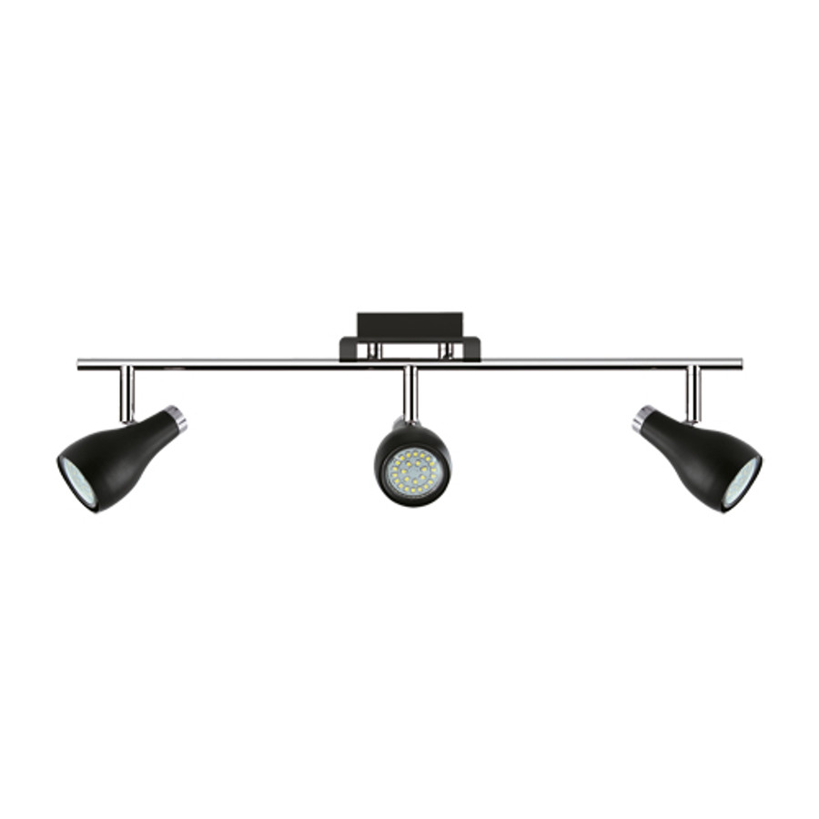 Image of Kinga LED mennyezeti lámpa, fekete/króm, 3xGU10