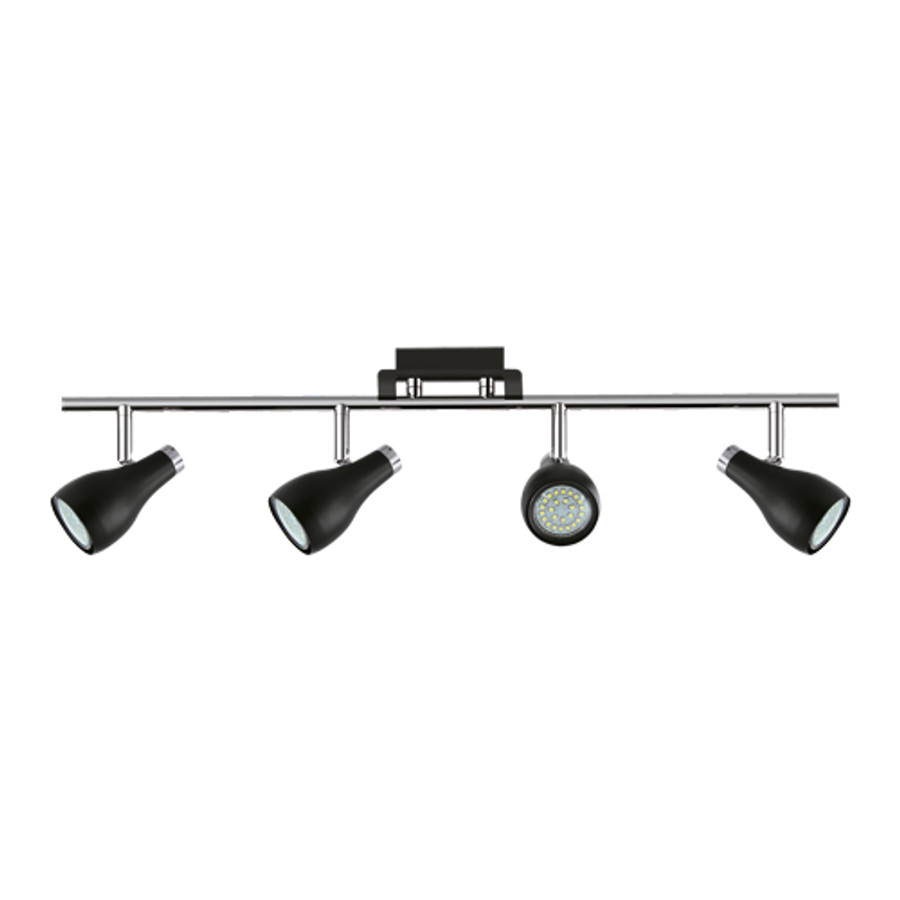 Image of Kinga LED mennyezeti lámpa, fekete/króm, 4xGU10