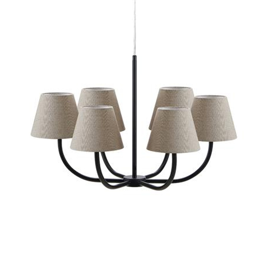 Image of Markslöjd COZY csillár 6L fekete/bézs