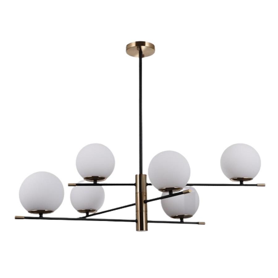 Image of Italux Stelia függeszték fekete/antik bronz 6xE14