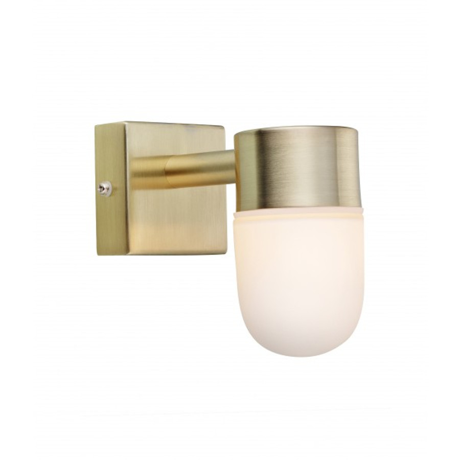 Image of MARKSLÖJD Menton wall 1L Brushed sárgaréz/Opal