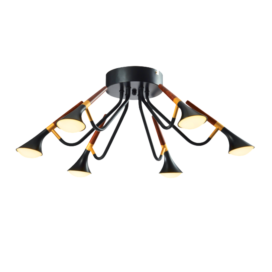 Image of DUNCAN LED csillár, fekete/fa