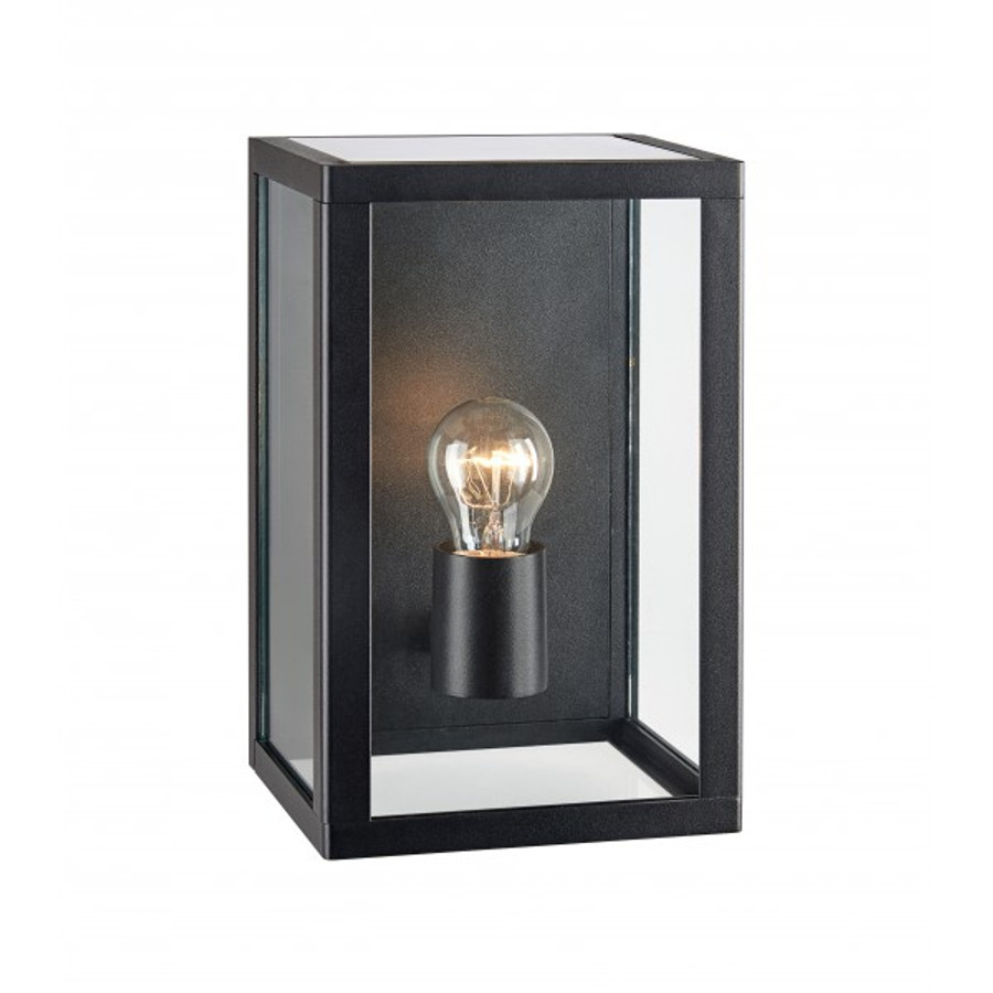 Image of PELHAM kültéri fali lámpa fekete/üveg IP44 E27 1x60W